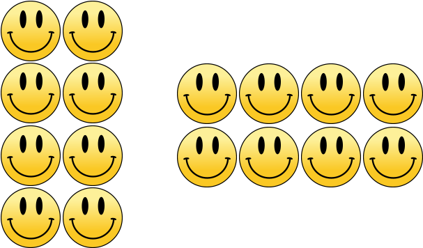 Multiplication Division Same But Different Smileys - Same Clipart (716x538), Png Download