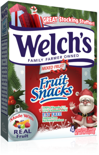 The Welch's® Fruit Snacks Christmas Themed Box Is The Clipart (800x556), Png Download