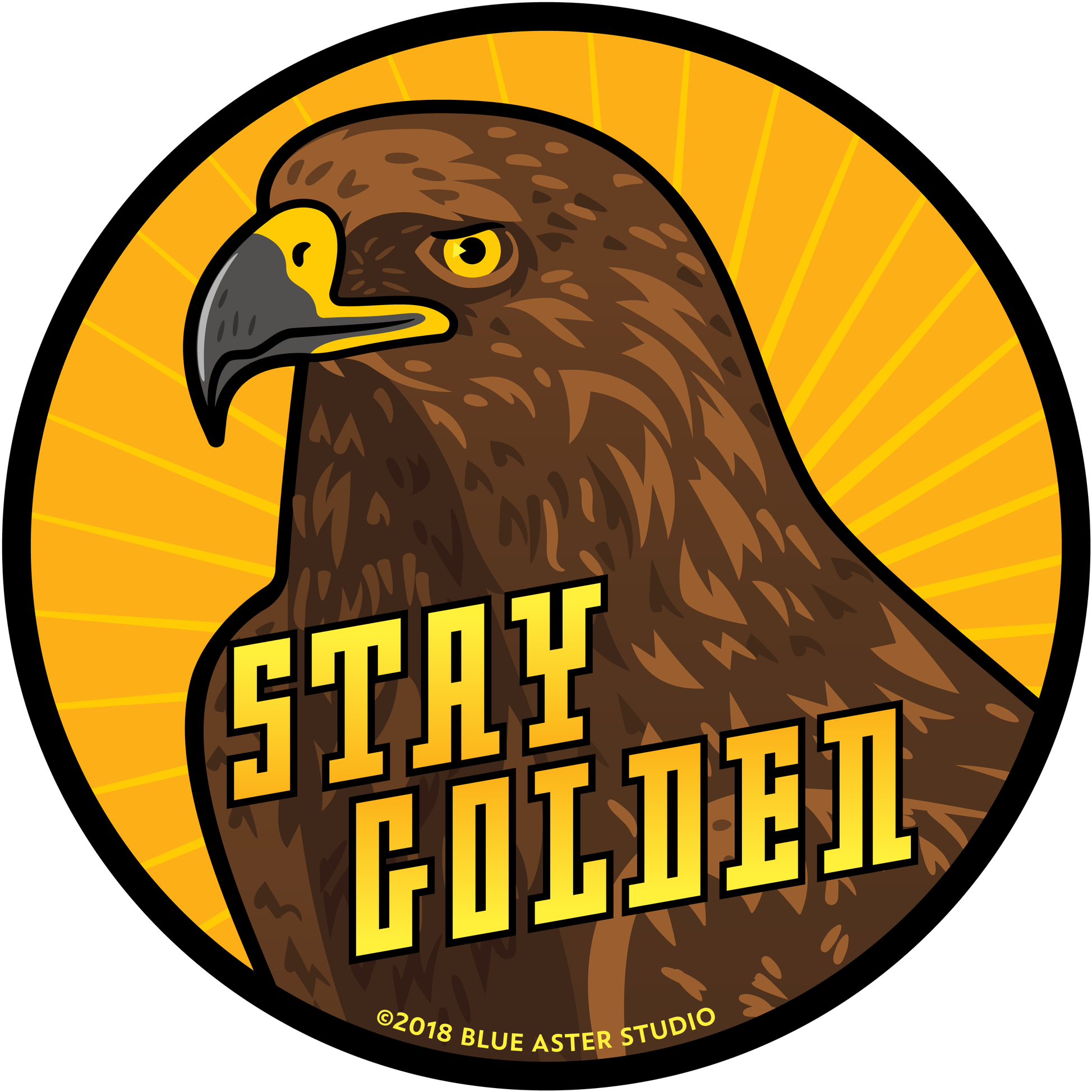 Circular Badge Featuring An Illustrated Golden Eagle - Jpeg Clipart (1200x1200), Png Download