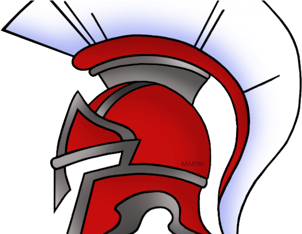 Roman Warriors Clipart Woodlands - Spartan Helmet Ancient Greece - Png Download (640x480), Png Download
