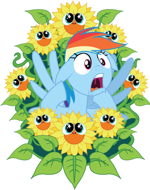 Clip Art Royalty Free Stock Artist Xkappax Beautiful - Rainbow Dash And Sunflower - Png Download (600x760), Png Download