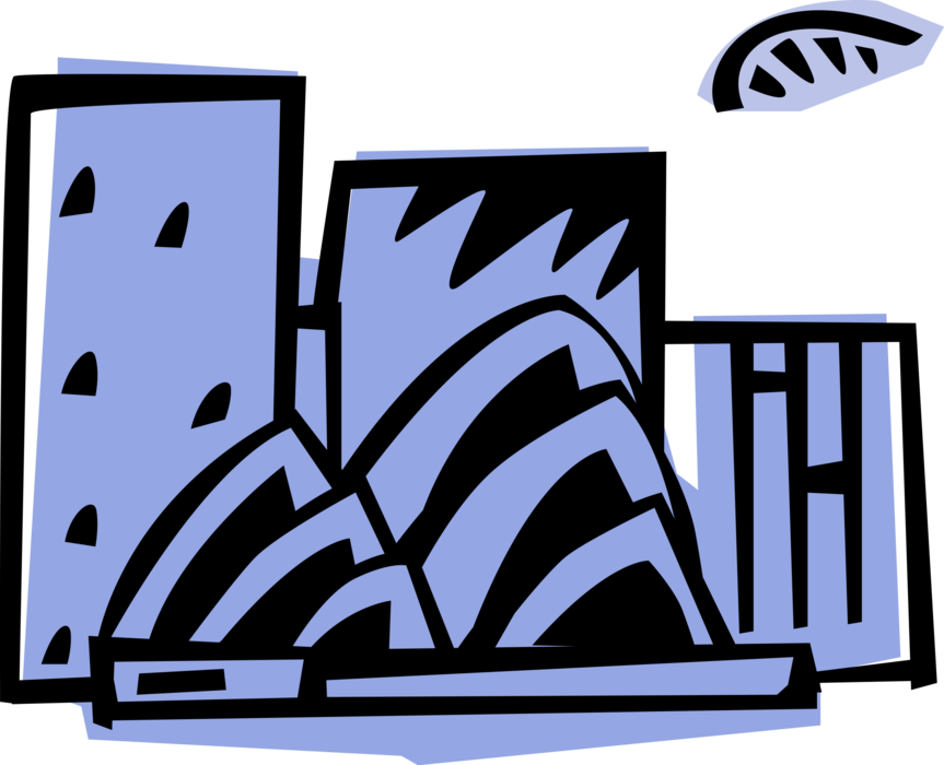 Vector Illustration Of Sydney Opera House Multi-venue Clipart (863x700), Png Download