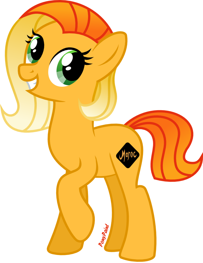 Ponypaint, Orange, Ponified, Safe, Simple Background, - Cartoon Clipart (708x916), Png Download