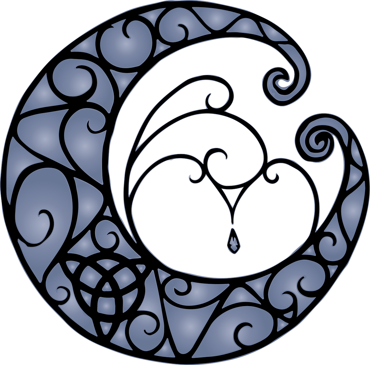 Moon-1093538 - Crescent Moon Art Celtic Clipart (1280x1264), Png Download