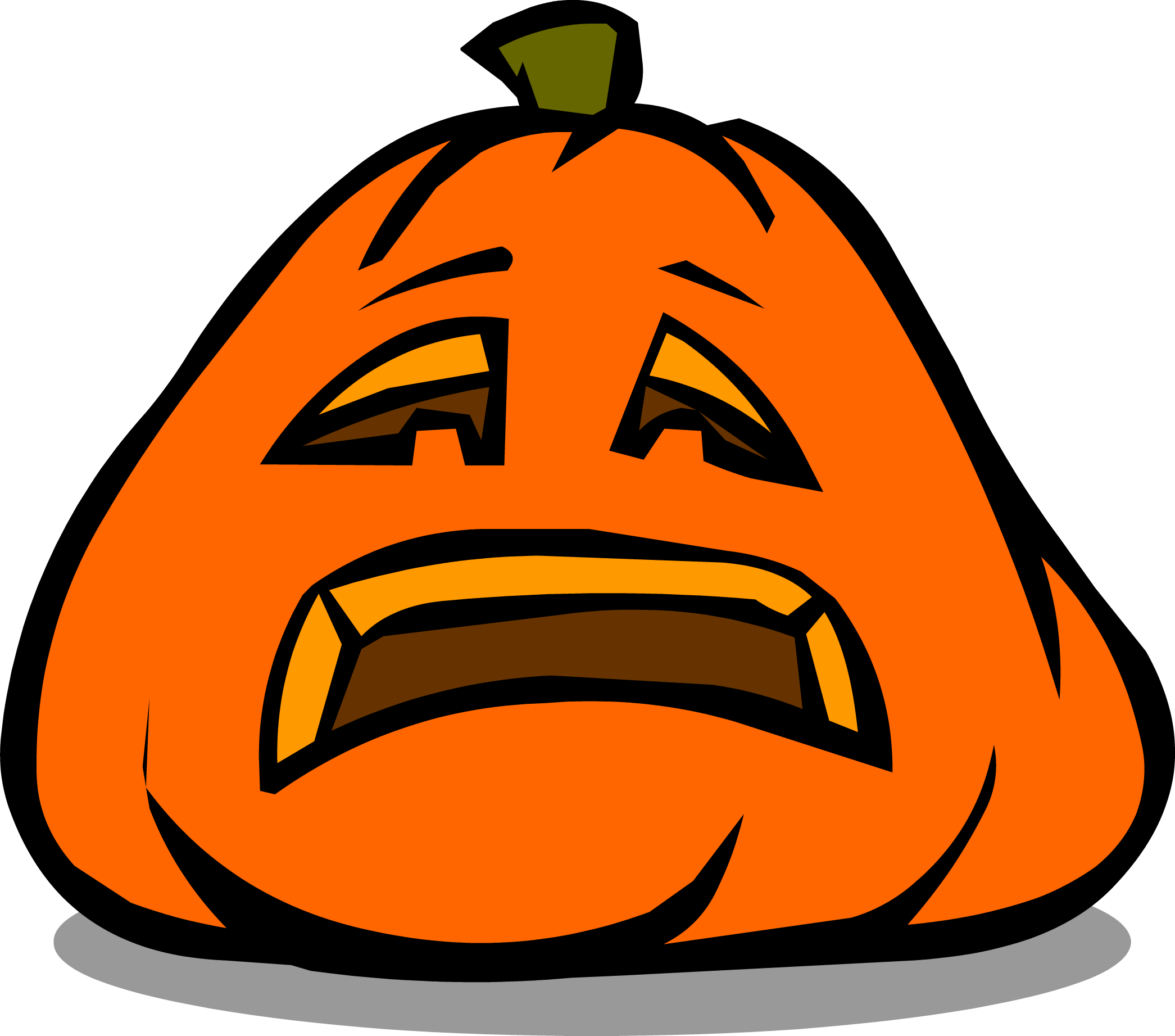 Sad Jack O Lantern Sprite 002 Clipart (2091x1843), Png Download