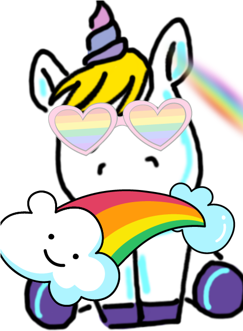 Cartoon Unicorn Sitting Clipart (480x670), Png Download