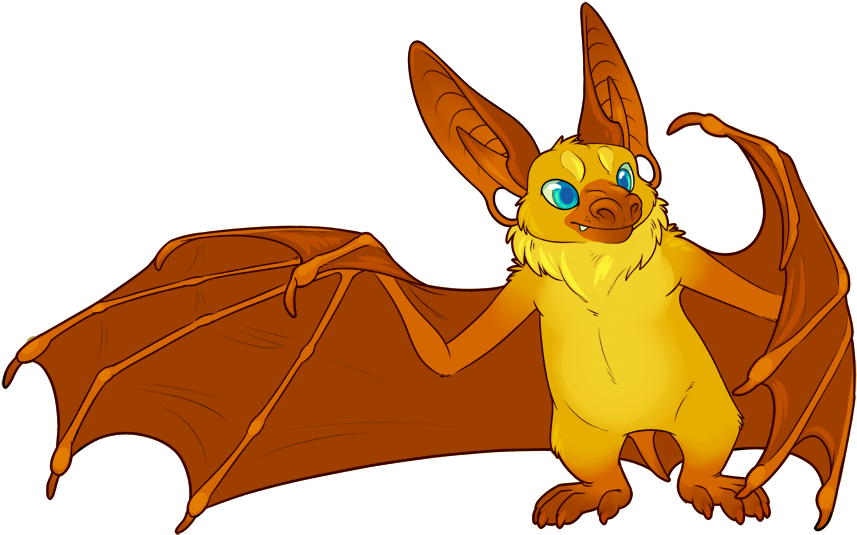 Drawn Bat Pallid Bat - Cute Pallid Bat Clipart (902x580), Png Download