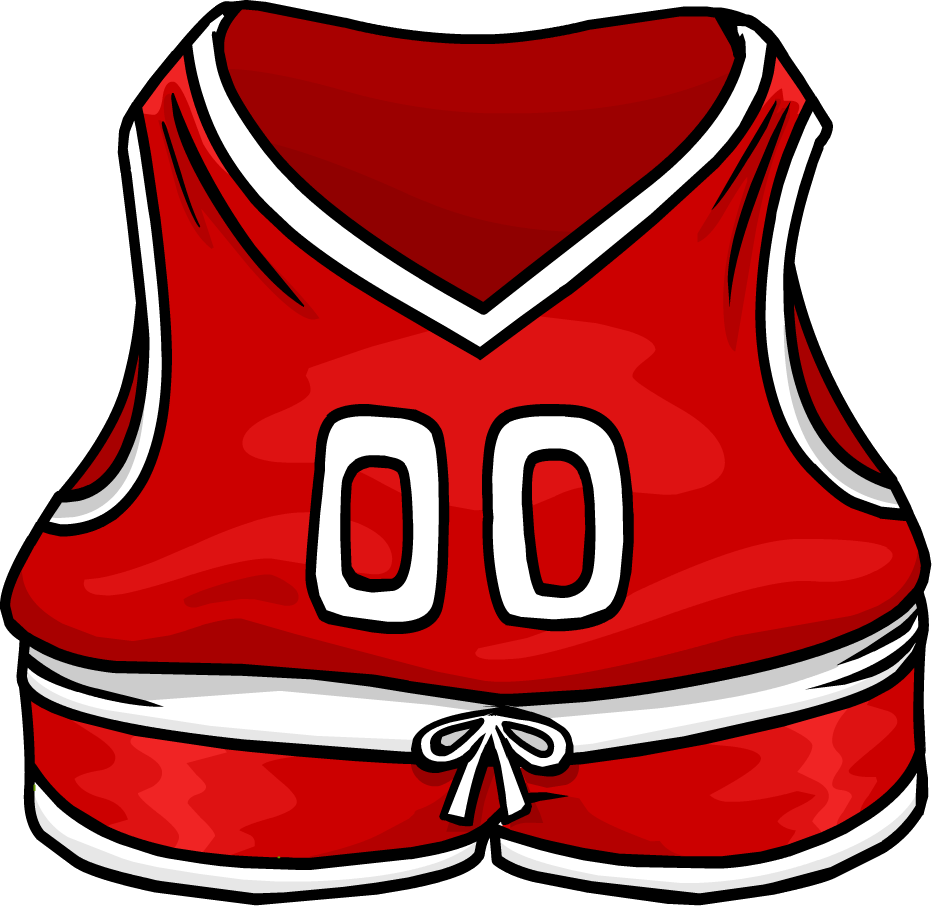 Red Basketball Jersey - Club Penguin Basketball Jersey Clipart (932x906), Png Download