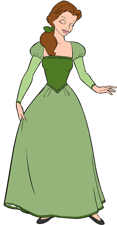 Disney Belle Clip Art Disney Clip Art Galore Gif Belle - Belle In Green Dress - Png Download (400x781), Png Download