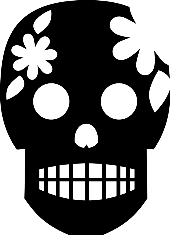 Sugar Skull Rubber Stamp - Skull Clipart (580x800), Png Download