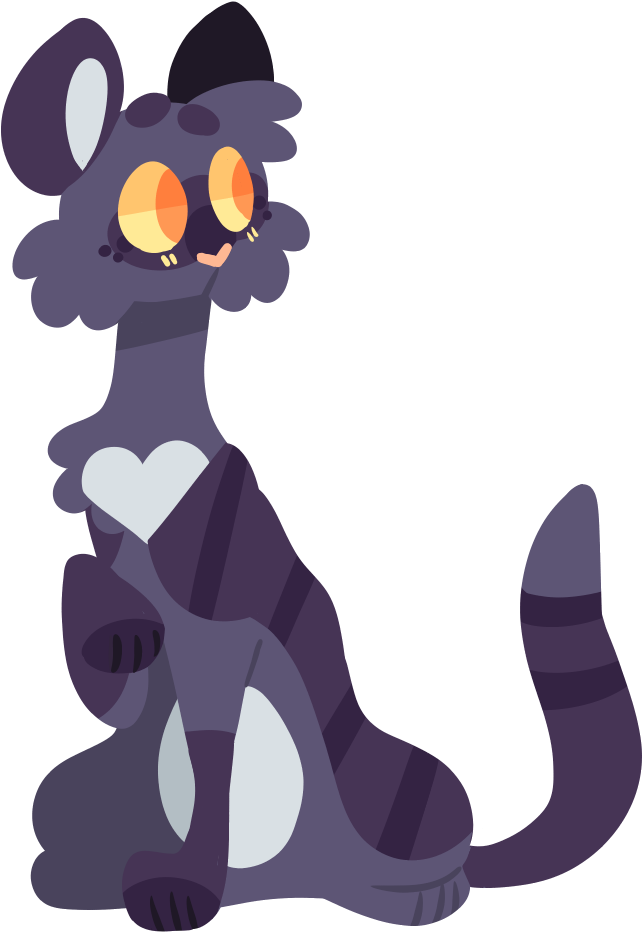 Purple-cat - Art Clipart (736x992), Png Download