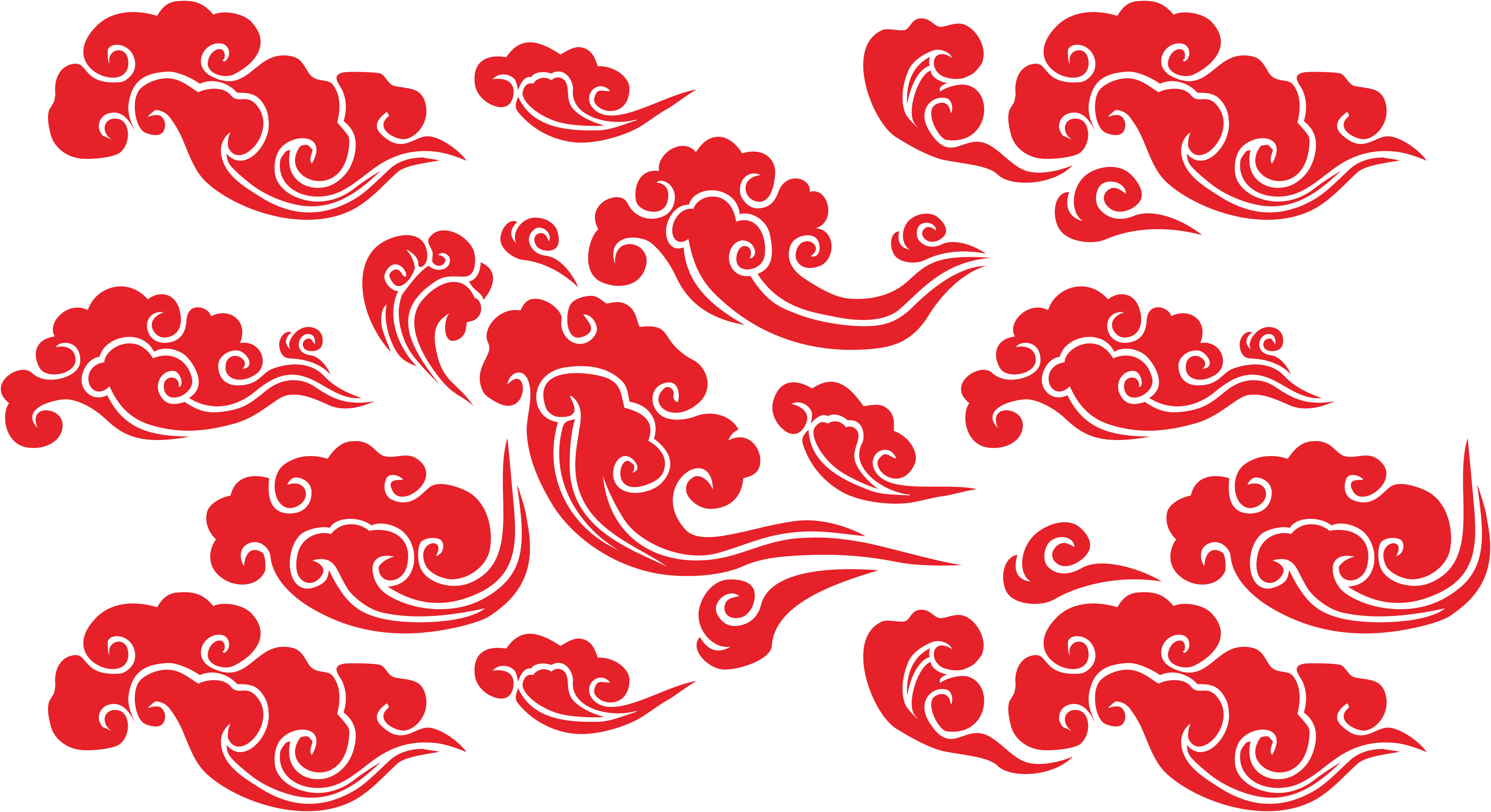 Download Red Cloud Clipart Vector - Chinese Cloud Vector Png