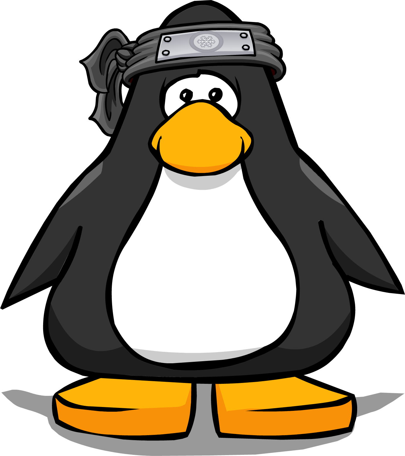 Black Ice Headband From A Player Card - Club Penguin Black Penguin Clipart (1380x1554), Png Download