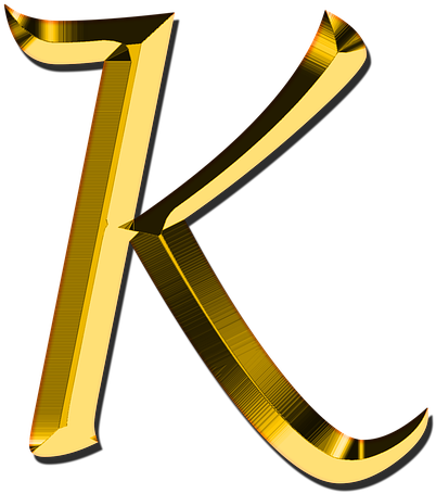 Letter K Gold Png Clipart (636x640), Png Download