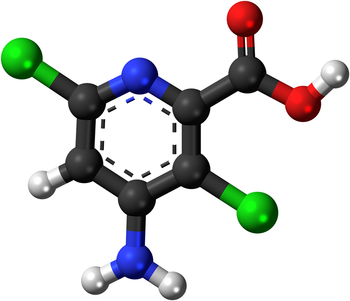 Aminopyralid Herbicide Molecule Png Image - Important Biochemicals And Organic Compounds [book] Clipart (1280x1112), Png Download
