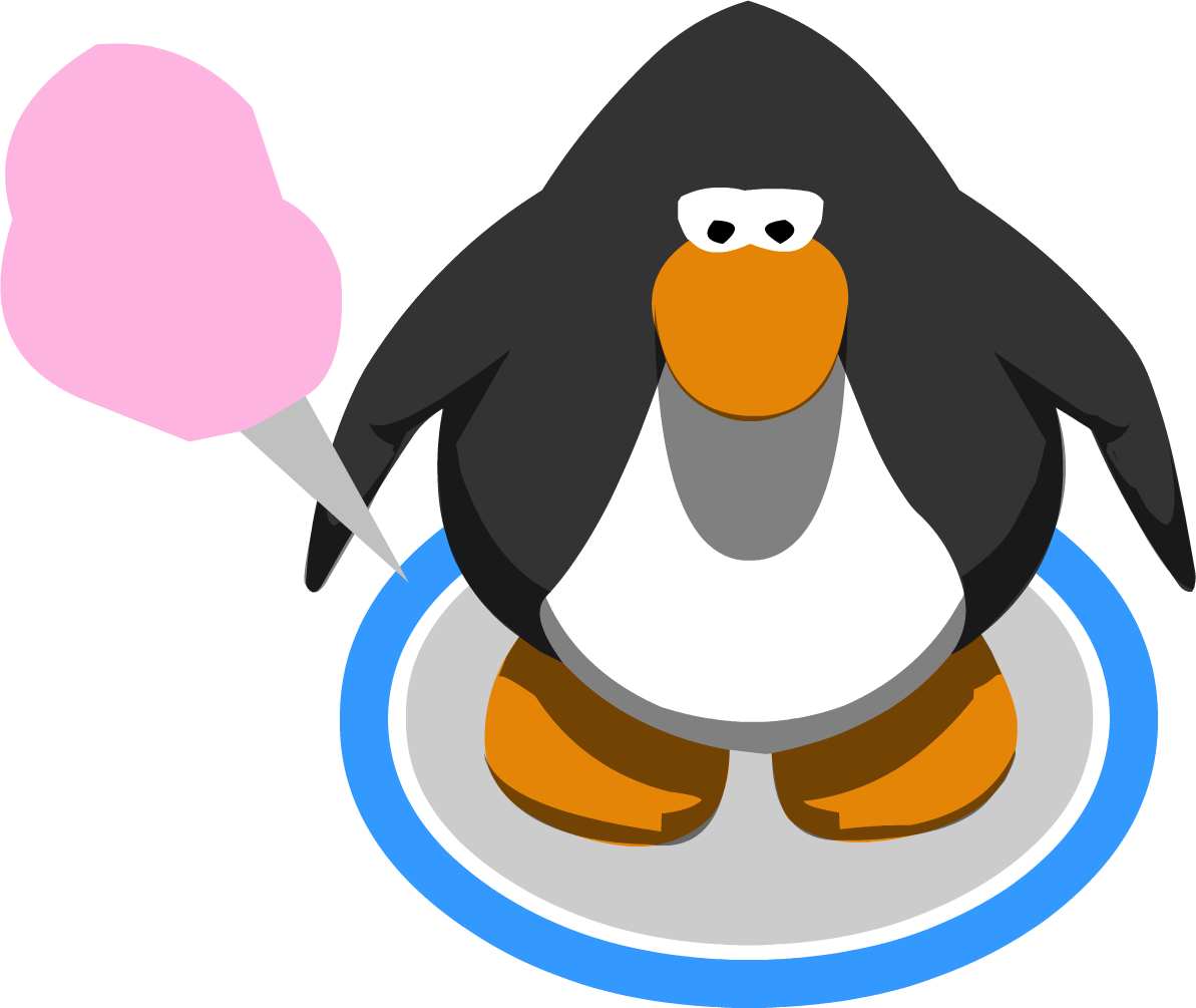 Pink Cotton Candy Ingame - Club Penguin Penguin Clipart (1193x1005), Png Download