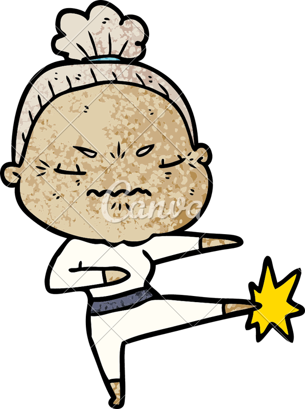 Annoyed Photos By Canva - Draw A Old Lady Clipart (597x800), Png Download