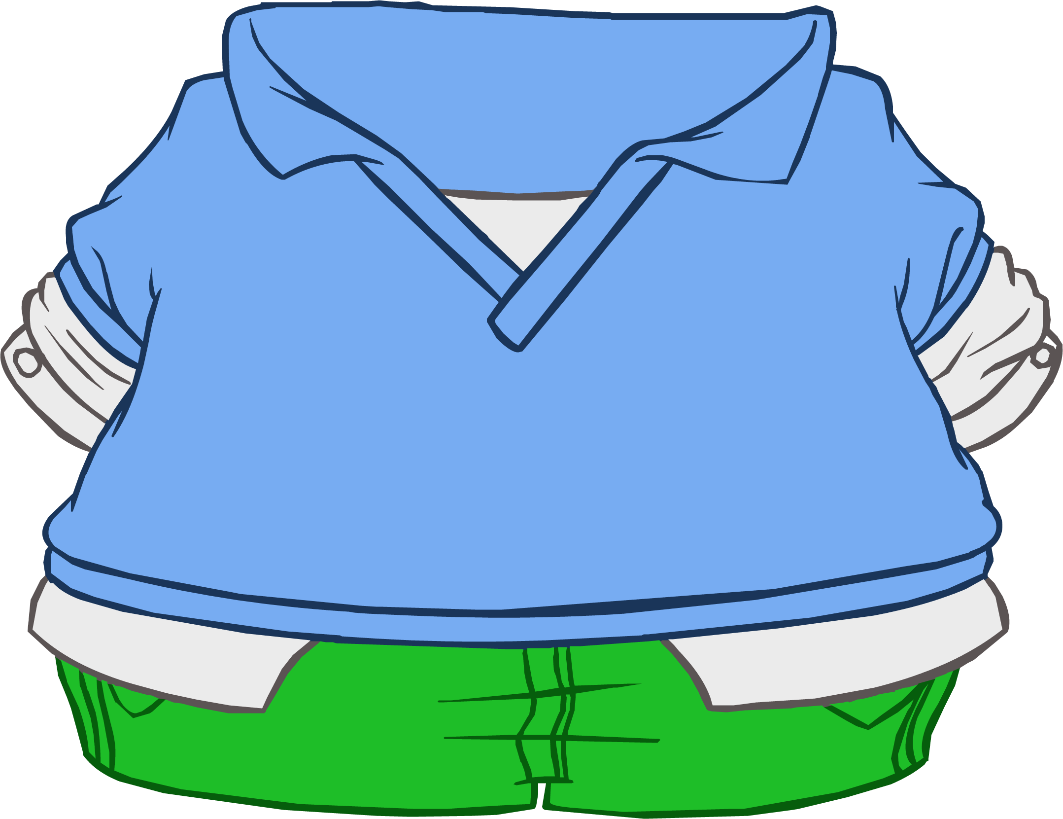 Collared Blue Shirt - Camisas Id De Club Penguin Clipart (2157x1661), Png Download