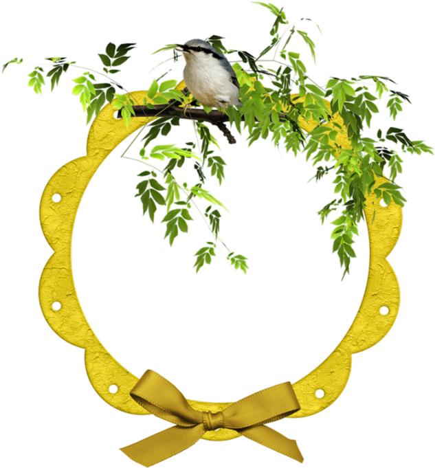Cluster Bird And Flowers Clipart (650x697), Png Download