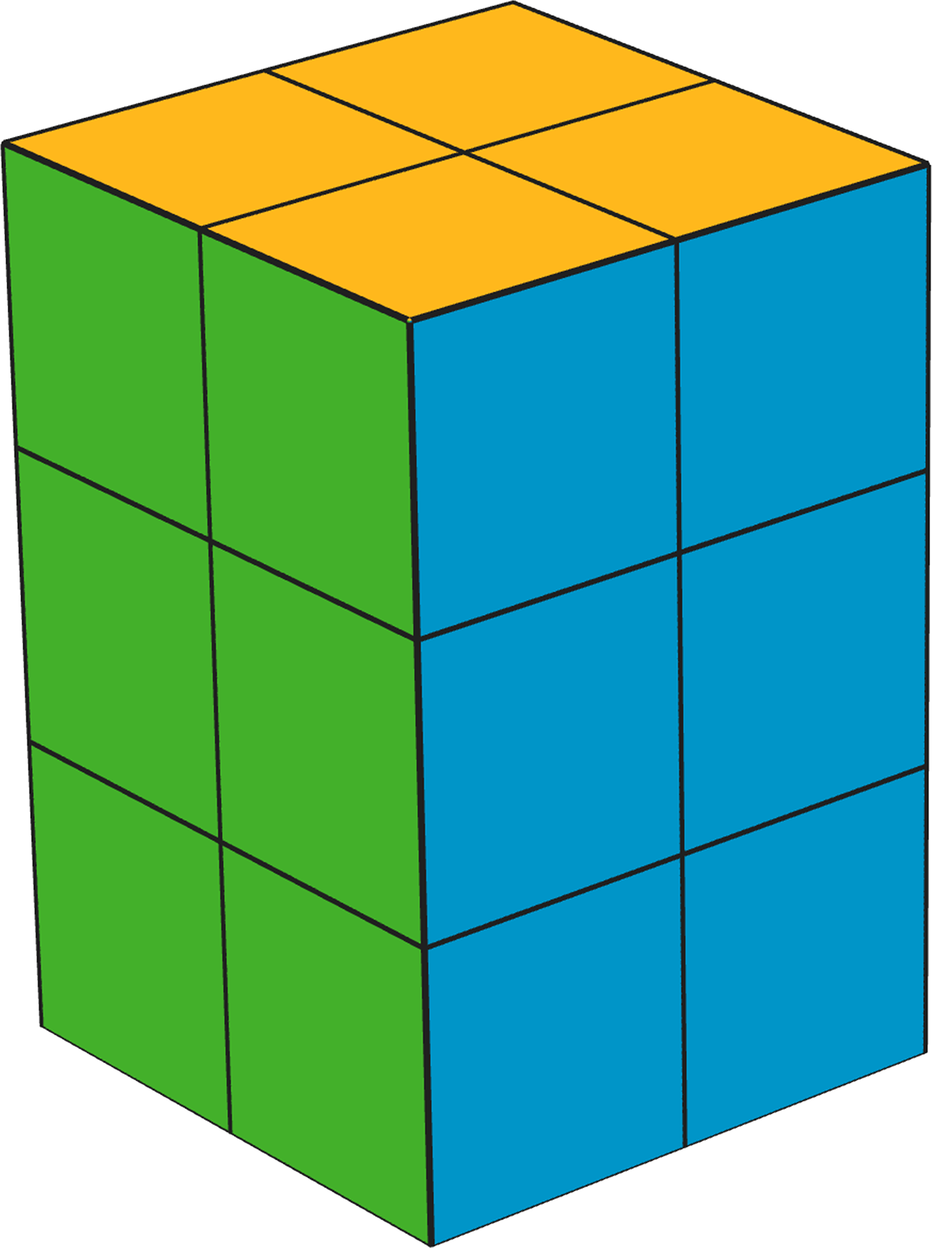 Building With Snap Cubes Rectangular Prism With 12 Cubes Clipart