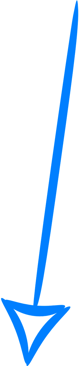 Arrow Down Blue Handdrawn Png Image Clipart (640x1280), Png Download