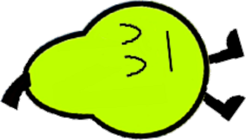 Sleeping Pear - Brawl Of The Objects Pear Clipart (854x486), Png Download