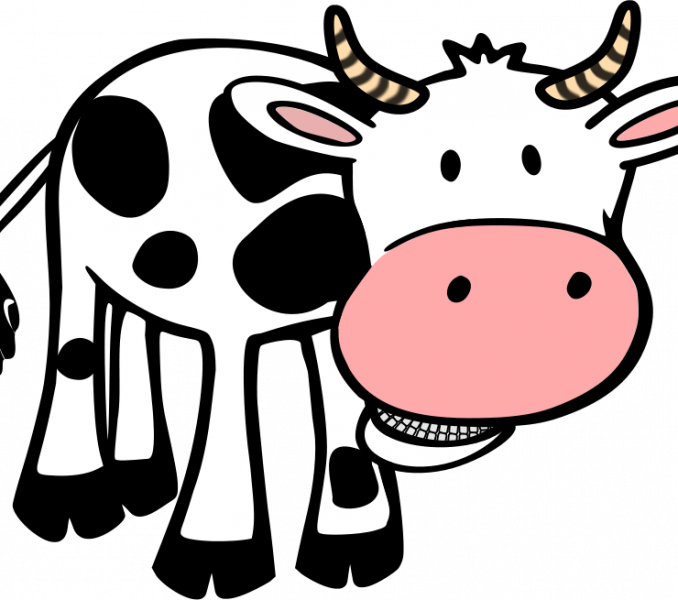 Images Cute Panda Free - Clean / Dirty (cow Black & White) 2.25" Magnet Clipart (678x600), Png Download