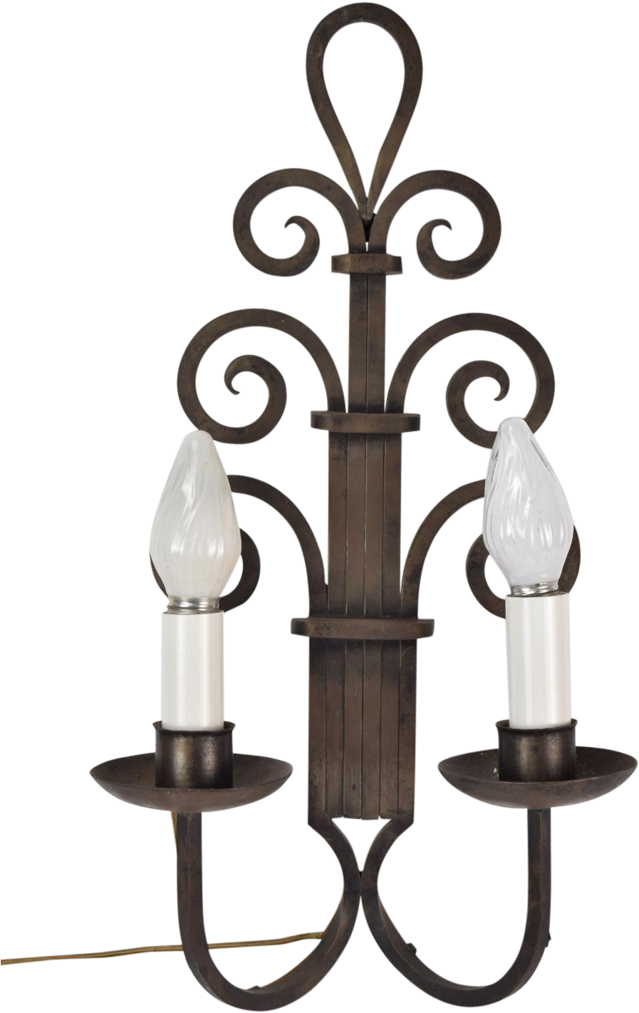 Large Art Deco Gothic Wrought Iron Scroll Wall Sconce - Wall Sconces With Candles Transparent Background Clipart (1420x1420), Png Download
