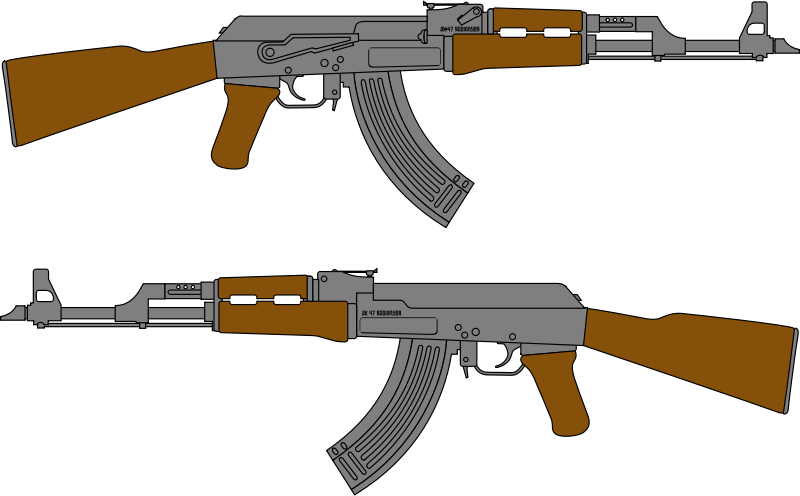 Ak 47 Png - Ak 47 Gun Drawing Clipart (800x496), Png Download