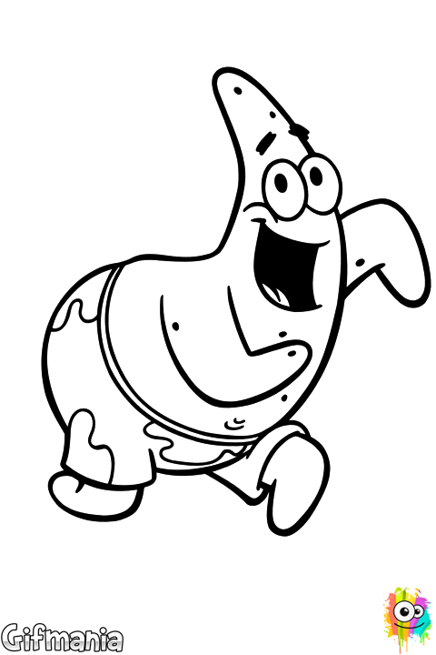 Coloring Online The Funny Patrick Star - Patricio Estrella Para Colorear Clipart (480x720), Png Download