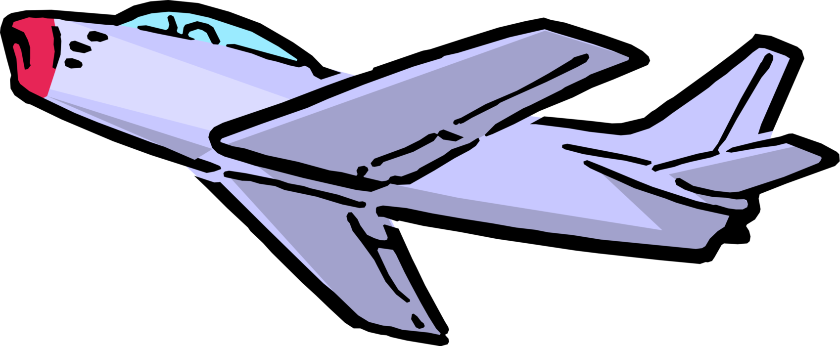 Vector Illustration Of North American Sabrejet F-86 - Cartoon Jet Png Clipart (1698x700), Png Download