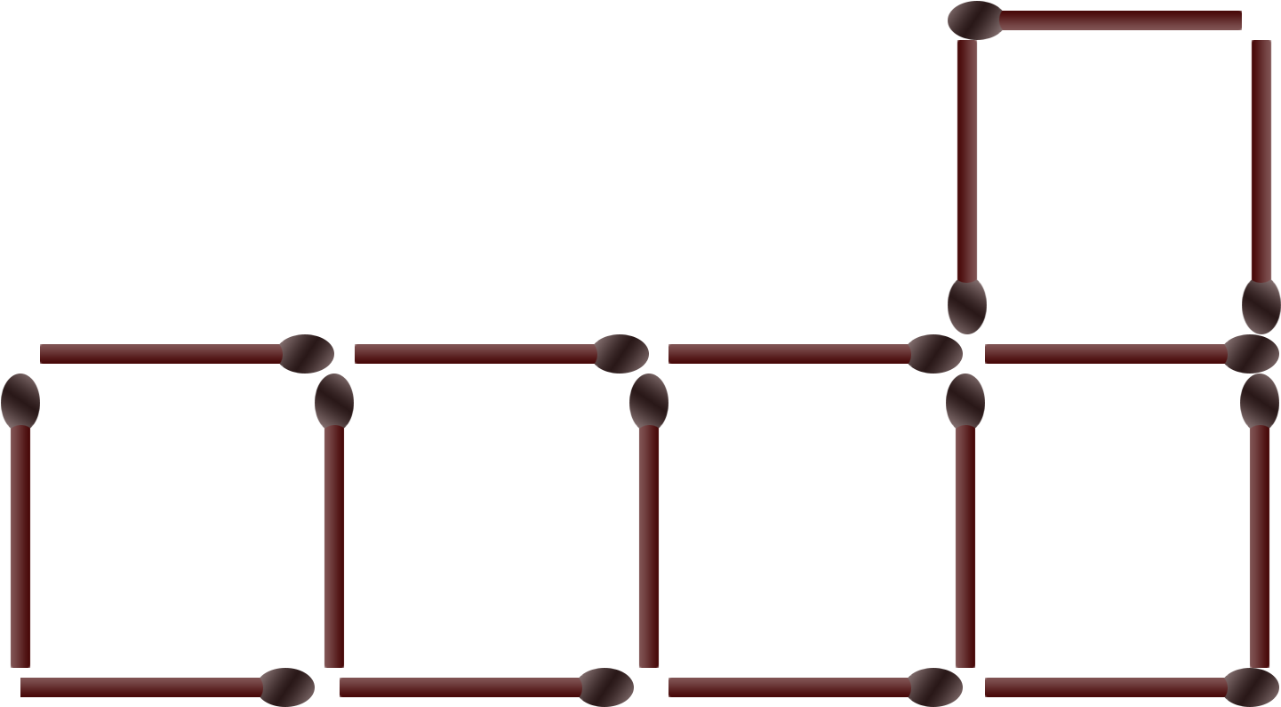 Move 3 Match Sticks Puzzle Graphic Clipart (1520x856), Png Download