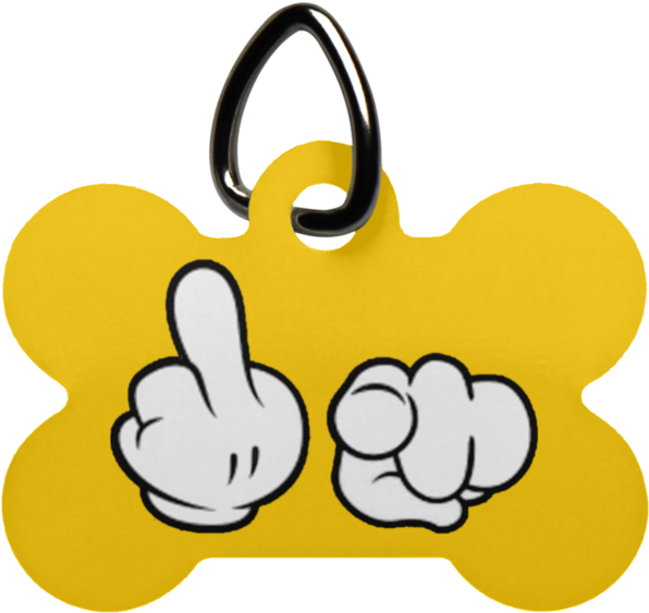 Simply Put Dog Bone Pet Tag - Fuck You De Mickey Clipart (596x563), Png Download