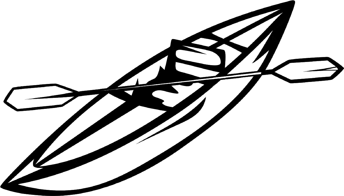 Kayaks - Kayak Clipart Black And White - Png Download (1400x1018), Png Download