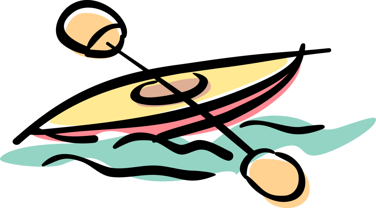 Kayaker Kayaks Rapids With Paddle Image Of Canoe Cartoon Drawing Clipart Full Size Clipart 1840614 Pinclipart
