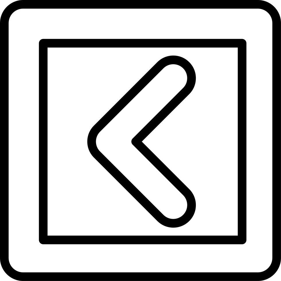 Left Arrow Angle Outline In Square Button Comments - Svg Button Up Down Clipart (980x980), Png Download