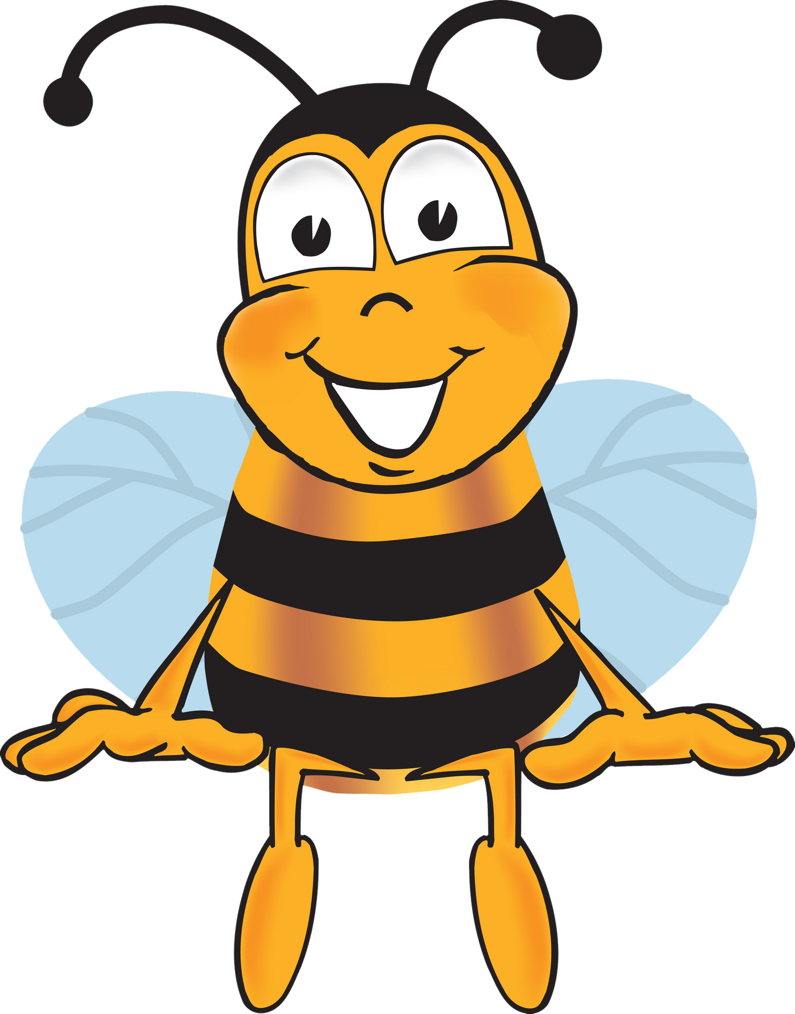 Bee Cartoon Clipart (1568x1999), Png Download