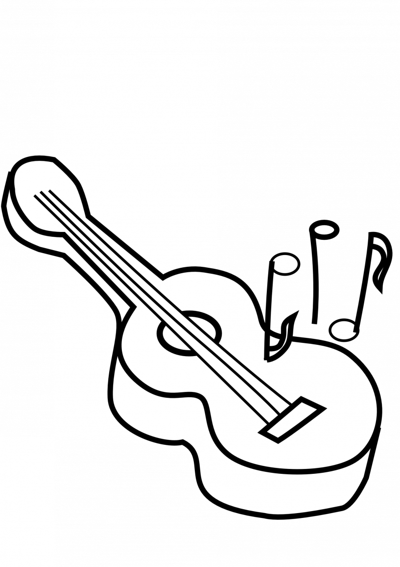 Ukulele Clip Art Black And White - Png Download (817x1156), Png Download