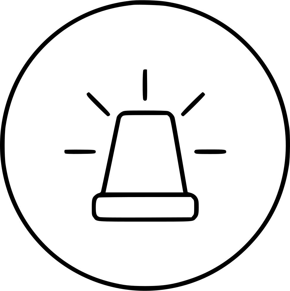 Signal Light Police Car Blink Alarm Comments - Icon Clipart (980x982), Png Download