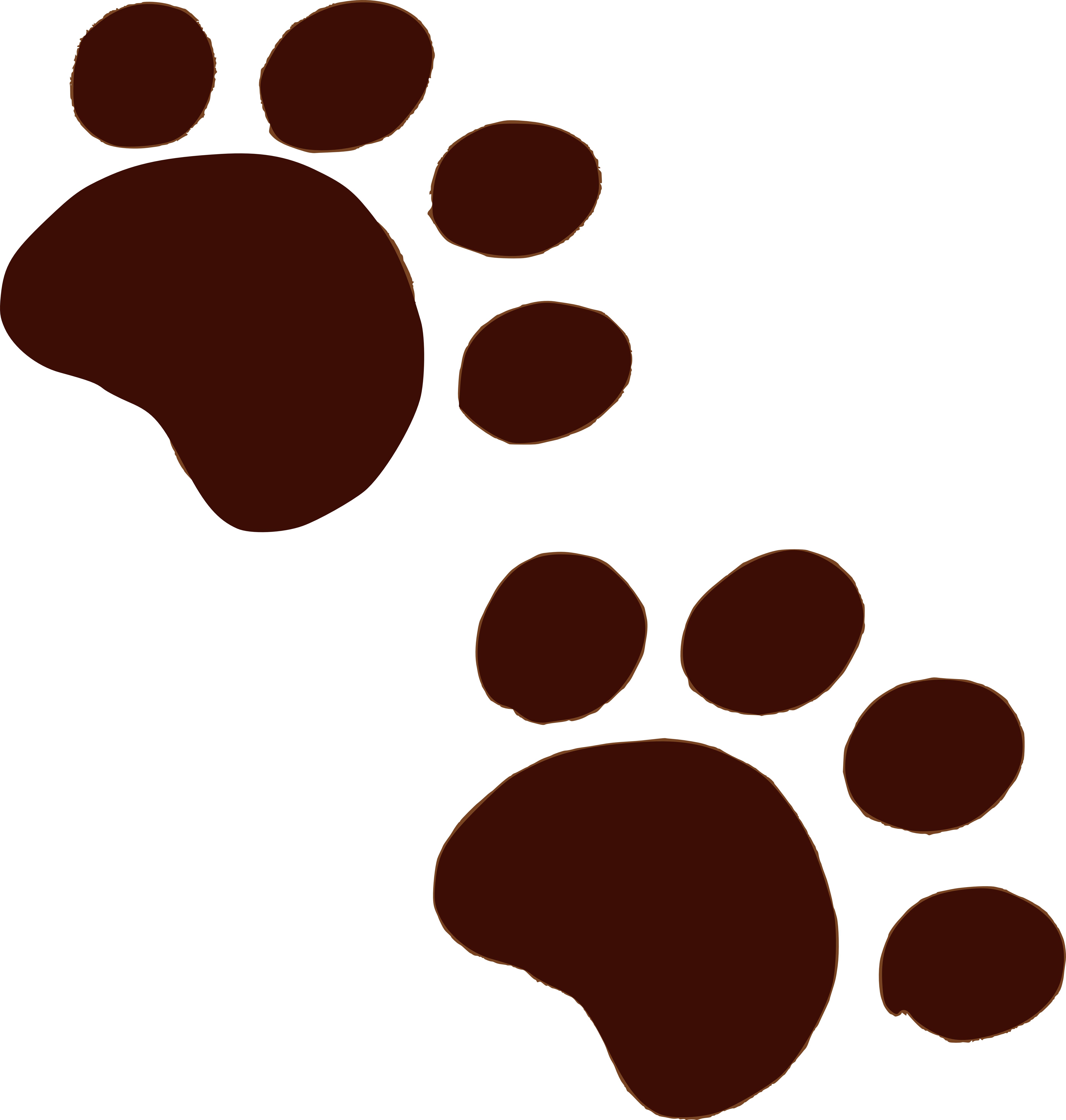 The Muddy Bunch Paw - Paw Clipart (5576x5858), Png Download