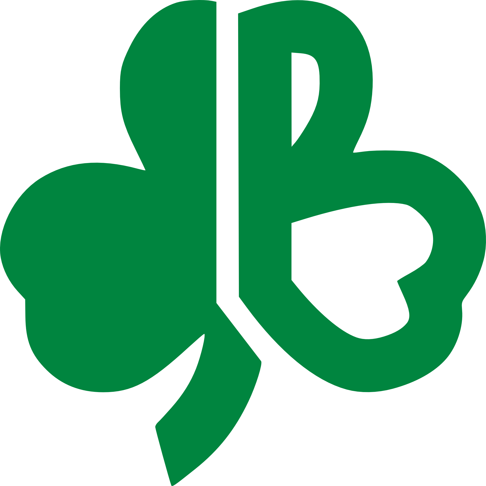 Vintage 1970's Boston Celtics Clover Shamrock Capital - Celtic Shamrock Boston B Clipart (1998x1997), Png Download