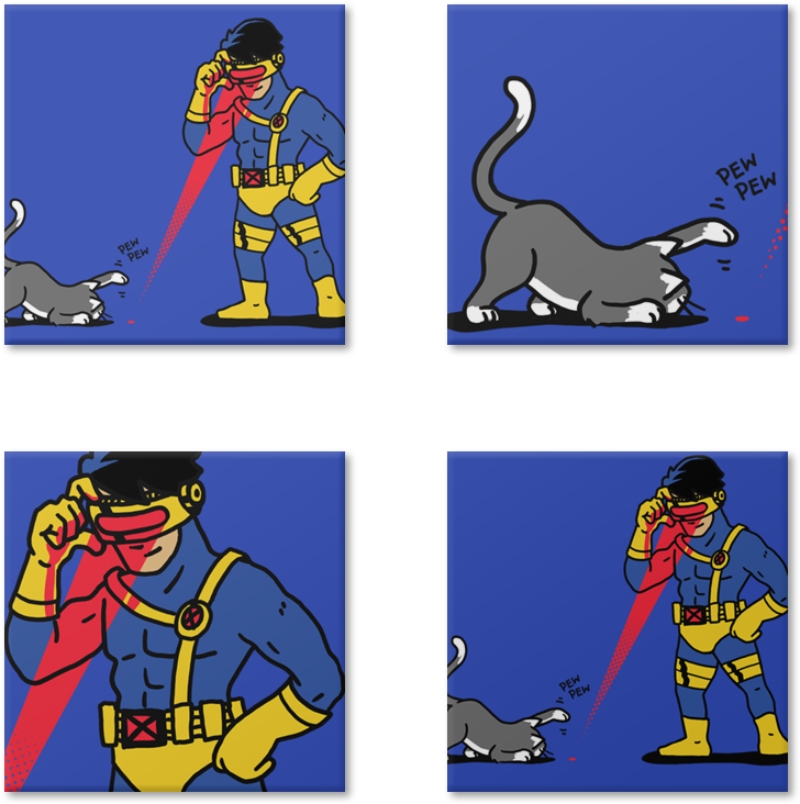 Magneto Lasers And Cats De Rafael Bastosna Clipart (800x800), Png Download