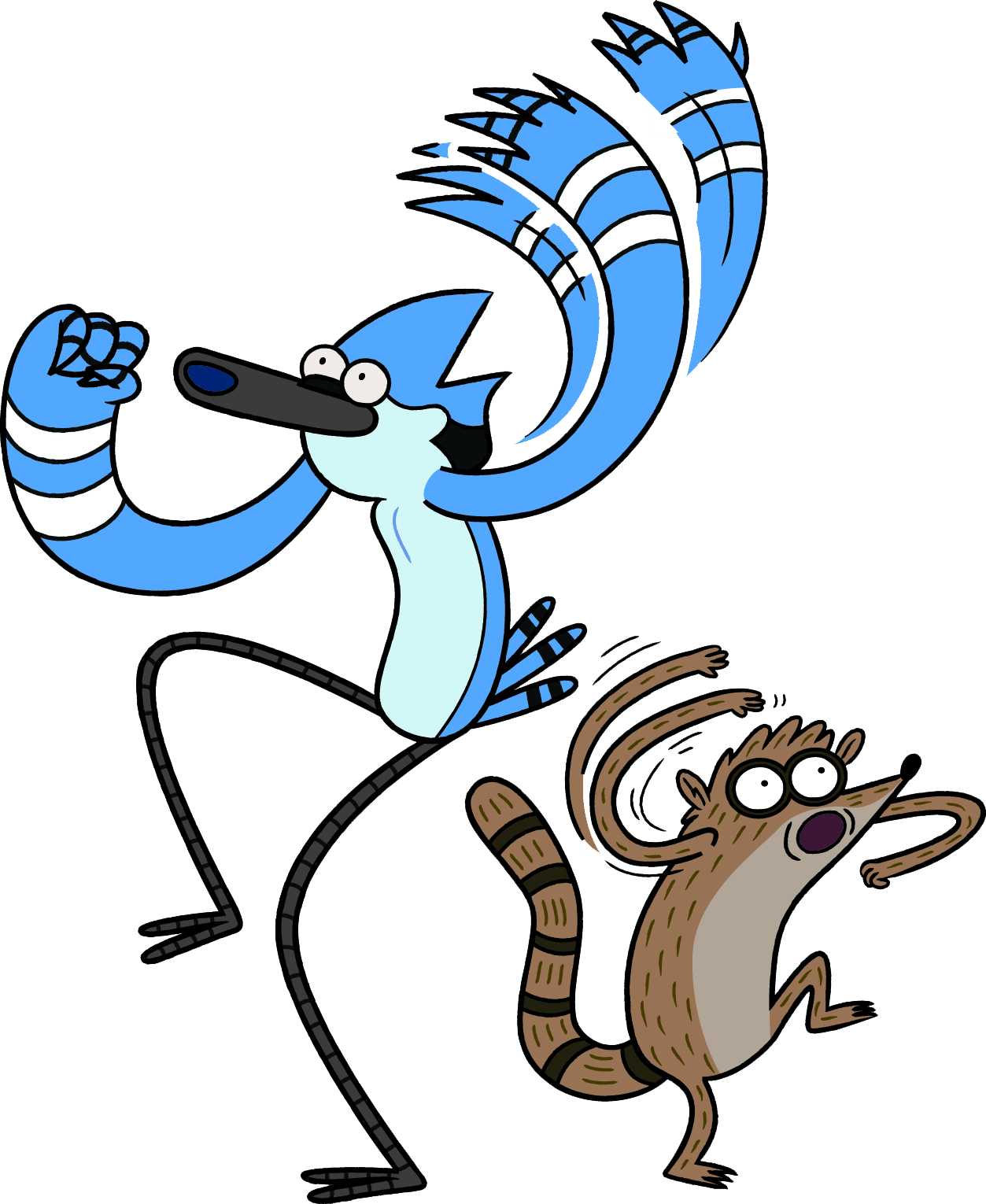 Watch Regular Show Online - Regular Show Mordecai And Rigby Clipart (1253x1530), Png Download