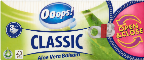 Classic Aloe Vera Balzsam Papír Zsebkendő 3 Rétegű - Kapesníky, 3-vrstvé, 10x10ks, Ooops! Classic, Aloe Clipart (600x600), Png Download