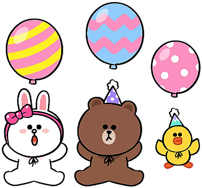 Line Cony Brown Sally Birthday Party Balloon Colorful - Birthday Clipart (684x636), Png Download
