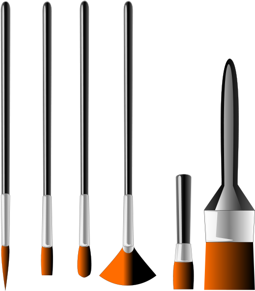 Different Types Of Paint Brushes - Paint Brushes Clipart (574x599), Png Download