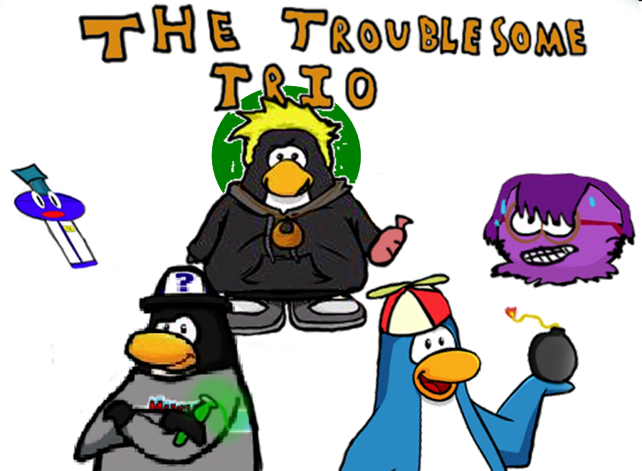 The Troublesome Trio - Club Penguin Clipart (902x662), Png Download