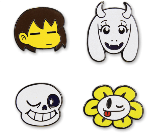 Character Pins Set - Undertale Pins Clipart (600x600), Png Download