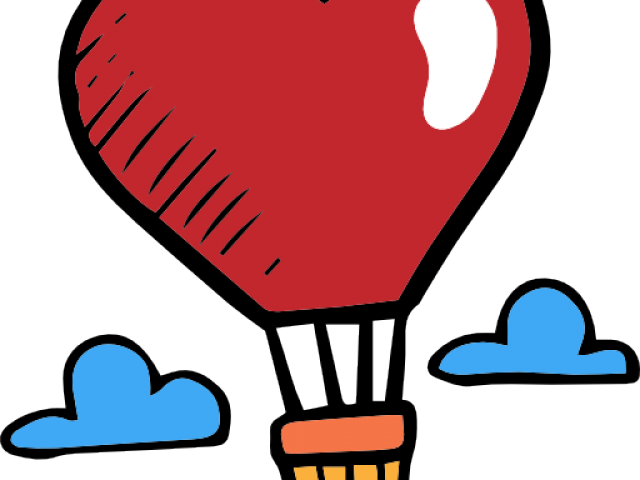 Heart Hot Air Balloon Clipart - Png Download (640x480), Png Download