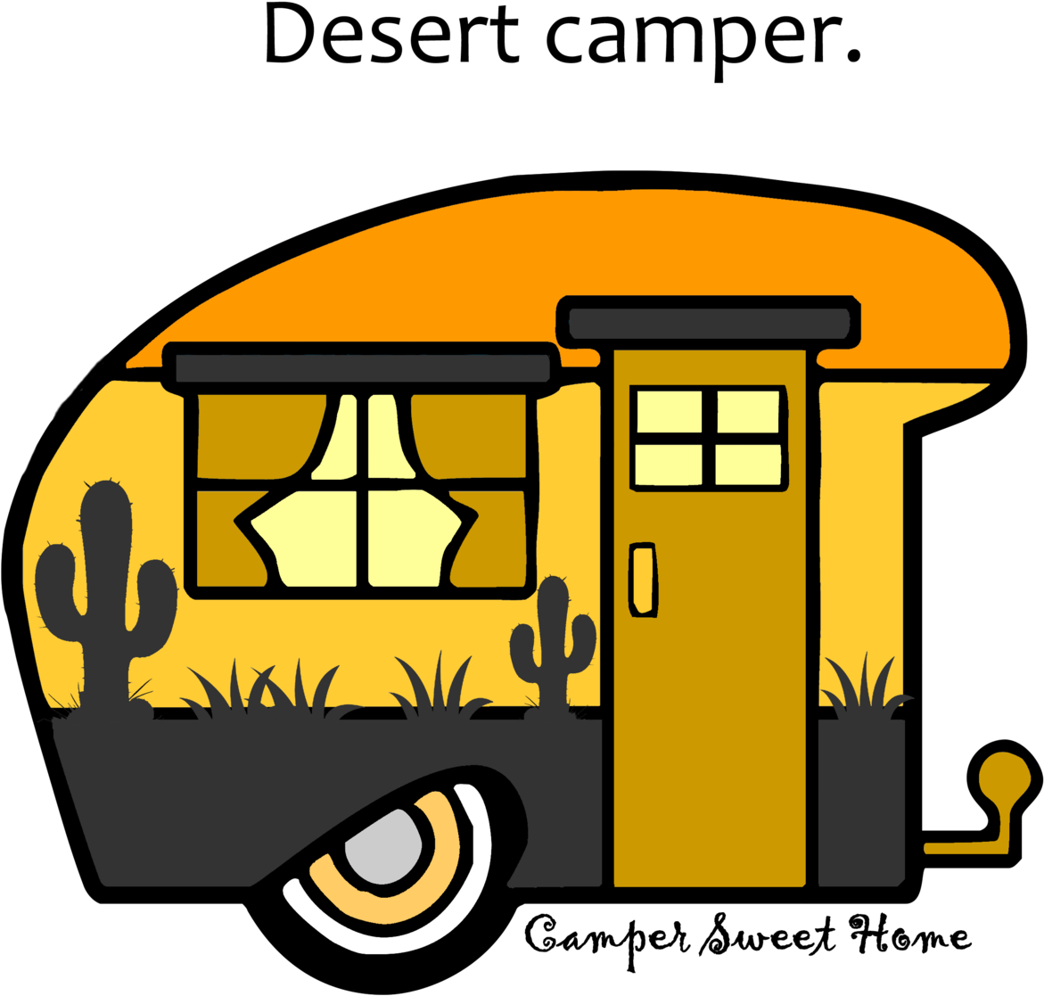 "desert" Camper Camper Sweet Home - Desert Camper Clipart (1200x1200), Png Download